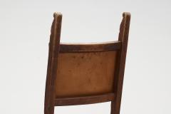 European Patinated Oak and Leather Chairs with Upholstery Tacks Europe ca 1900s - 3112835