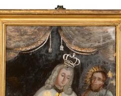 European Reverse Painting on Glass of a King Praying for a Child - 4137120
