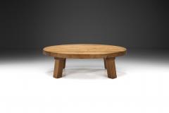 European Solid Wood Oval Coffee Table Europe ca 1950s - 2795329