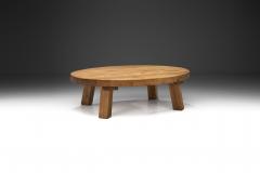 European Solid Wood Oval Coffee Table Europe ca 1950s - 2795331