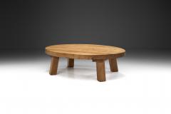 European Solid Wood Oval Coffee Table Europe ca 1950s - 2801264