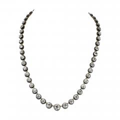 Euros 18K Yellow Gold Silver Old European Repro Necklace 46 15cttw Necklace - 4391774