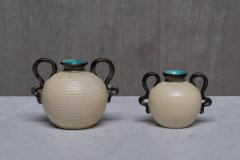 Eva Jancke Bj rk Pair of Eva Jancke Bj rk Ceramic Vases in Two Sizes Bo Fajans Sweden 1930s - 4334461