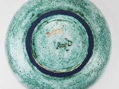 Eva Ruffoni Eva Ruffoni Large Turquoise Ceramic Art Fruit Bowl 15 Diameter Italy 1980s - 4313228