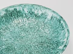 Eva Ruffoni Eva Ruffoni Large Turquoise Ceramic Art Fruit Bowl 15 Diameter Italy 1980s - 4313242