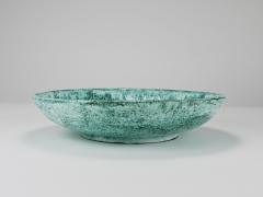 Eva Ruffoni Eva Ruffoni Large Turquoise Ceramic Art Fruit Bowl 15 Diameter Italy 1980s - 4313250