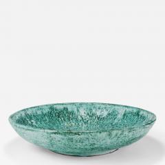 Eva Ruffoni Eva Ruffoni Large Turquoise Ceramic Art Fruit Bowl 15 Diameter Italy 1980s - 4319726
