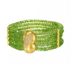 Eva Steinberg Eva Steinberg Germany Green Peridot Diamond Multistrand Artisan Bracelet - 4714270