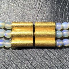 Eva Steinberg Phenomenal Lightning Ridge Black Opal Diamond White Opal Multistrand Necklace - 4743236