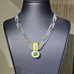 Eva Steinberg Phenomenal Lightning Ridge Black Opal Diamond White Opal Multistrand Necklace - 4743237