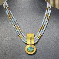 Eva Steinberg Phenomenal Lightning Ridge Black Opal Diamond White Opal Multistrand Necklace - 4743238