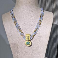 Eva Steinberg Phenomenal Lightning Ridge Black Opal Diamond White Opal Multistrand Necklace - 4743241