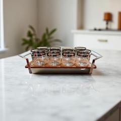 Eva Zeisel for Federal Glass Co Vintage Stockholm Radiobar Style Barware Set - 4134391