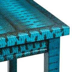 Evan Lobel Lobel Originals 2 Tier Side Table in Exotic Blue Snake Skin New  - 2104094
