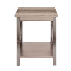 Evan Lobel Lobel Originals 2 Tier Side Table in Metallic Platinum Snake Skin New  - 2106946