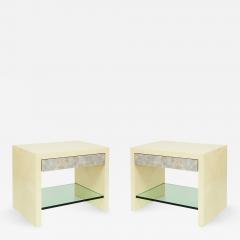 Evan Lobel Pair of Pearl Front Bedside Tables by Evan Lobel for Lobel Originals - 182640