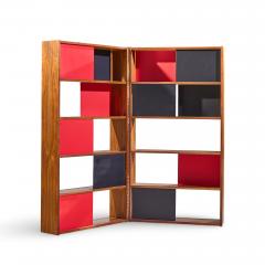 Evans Clark Evans Clark for Glenn of California Mid Century Walnut Room Divider Bookshelf - 4588414