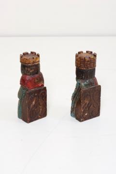 Evelyn Ackerman Pair of Wooden Queen and King Bookends - 854017