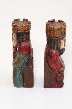 Evelyn Ackerman Pair of Wooden Queen and King Bookends - 854018