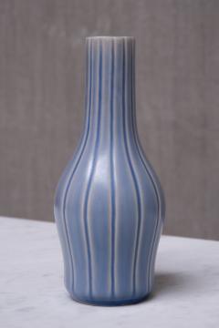 Ewald Dahlskog Ewald Dahlskog Blue Striped Ceramic Vase Bobergs Fajansfabrik AB Sweden 1930s - 3690055