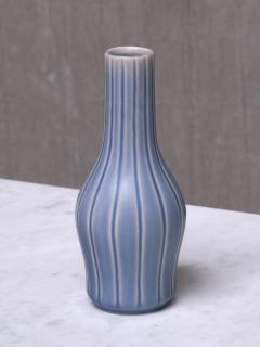 Ewald Dahlskog Ewald Dahlskog Blue Striped Ceramic Vase Bobergs Fajansfabrik AB Sweden 1930s - 3690062