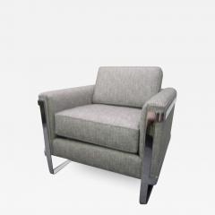 Excellent Chrome Flat Bar Lounge Chair Mid Century Modern - 1746524