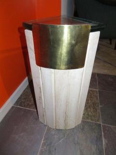 Excellent Springer style Travertine Side or End Table Midcentury - 1557911