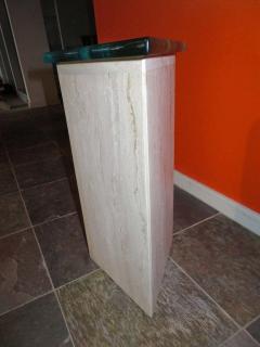 Excellent Springer style Travertine Side or End Table Midcentury - 1557914