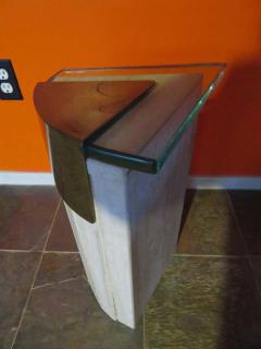 Excellent Springer style Travertine Side or End Table Midcentury - 1557920