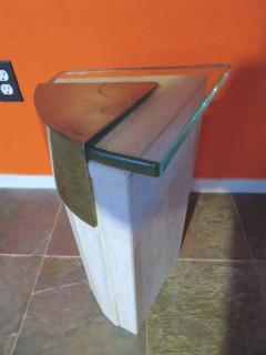 Excellent Springer style Travertine Side or End Table Midcentury - 1557930