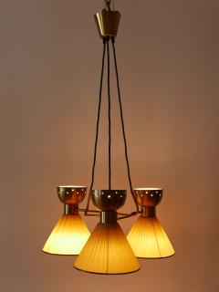 Exceptional 6 Flamed Mid Century Modern Pendant Lamp or Chandelier Sweden 1950s - 3874672