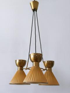 Exceptional 6 Flamed Mid Century Modern Pendant Lamp or Chandelier Sweden 1950s - 3874673