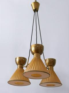 Exceptional 6 Flamed Mid Century Modern Pendant Lamp or Chandelier Sweden 1950s - 3874674