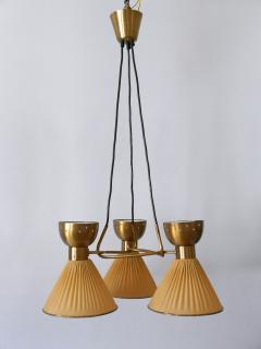 Exceptional 6 Flamed Mid Century Modern Pendant Lamp or Chandelier Sweden 1950s - 3874690