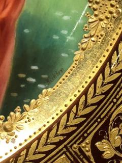 Exceptional Antique Hand Painted Royal Vienna Porcelain Plate with Raised Gold - 935828