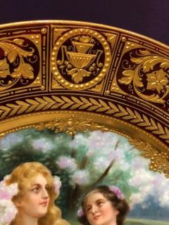 Exceptional Antique Hand Painted Royal Vienna Porcelain Plate with Raised Gold - 935830