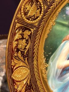 Exceptional Antique Hand Painted Royal Vienna Porcelain Plate with Raised Gold - 935832