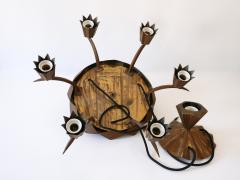 Exceptional Art Deco Cubist Brass Chandelier or Pendant Lamp 1920s - 2210079