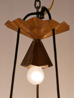 Exceptional Art Deco Cubist Brass Chandelier or Pendant Lamp 1920s - 2210091