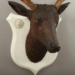Exceptional Carved Deer Head Plaque - 4533228