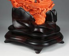 Exceptional Chinese Carved Coral Boat with Sailors - 822583