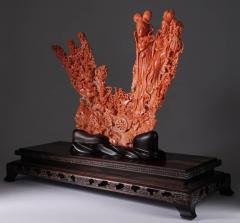 Exceptional Chinese Carved Coral Figural Group of Female Immortals Qing Dynasty - 986134