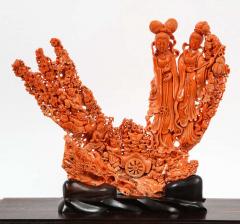 Exceptional Chinese Carved Coral Figural Group of Female Immortals Qing Dynasty - 2137949