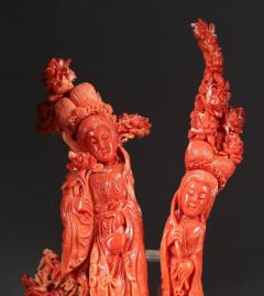 Exceptional Chinese Carved Coral Figural Group of Immortals - 822605