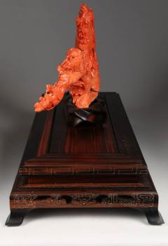 Exceptional Chinese Carved Coral Figural Group of Ladies with Flowers Bird - 822625