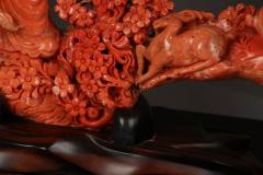 Exceptional Chinese Carved Coral Figure of a Guanyin with Deer - 822635