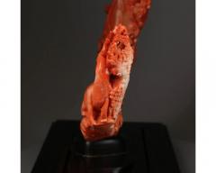 Exceptional Chinese Carved Coral Figure of a Guanyin with Deer - 3354638