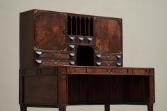 Exceptional Desk in Mahogany Walnut Ebony and Brass Early 20th Century - 4582802