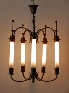 Exceptional Five Flamed Art Deco Chandelier or Ceiling Lamp Germany 1930s - 3320522