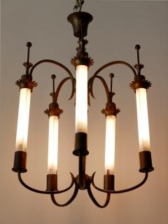 Exceptional Five Flamed Art Deco Chandelier or Ceiling Lamp Germany 1930s - 3320527